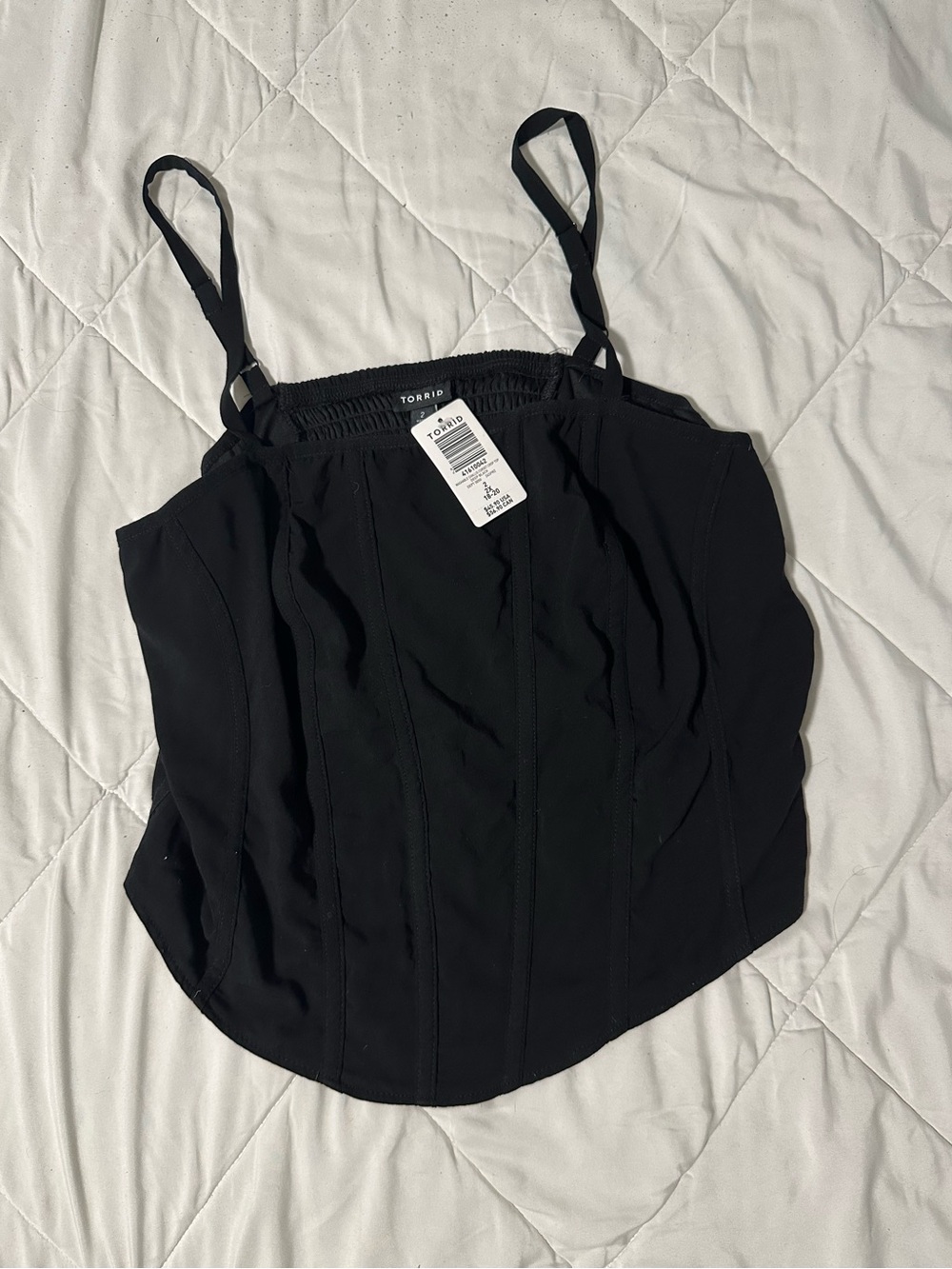 torrid Black Corset Cami with Adjustable Straps